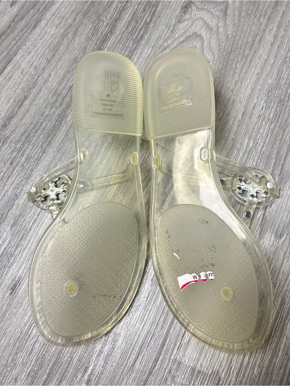 Tory Burch Mini Miller Clear Jelly Thong Sandals Size 8M